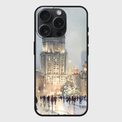 Чехол силиконовый для Apple iPhone 15 Pro матовый Зимняя Москва