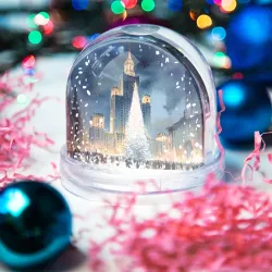 Игрушка Снежный шар Новый год в Москве - фото 3