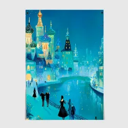 Постер Новогодняя праздничная Москва