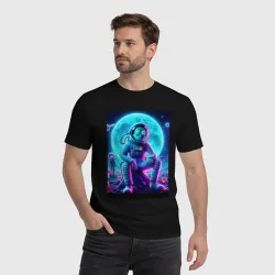 Мужская футболка хлопок Rick and Morty on a neon planet - ai art fantasy - фото 2