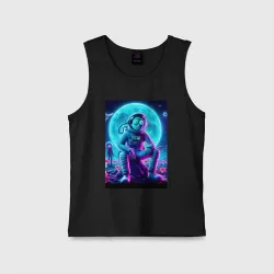 Детская майка хлопок Rick and Morty on a neon planet - ai art fantasy