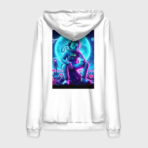 Мужская толстовка на молнии хлопок Rick and Morty on a neon planet - ai art fantasy