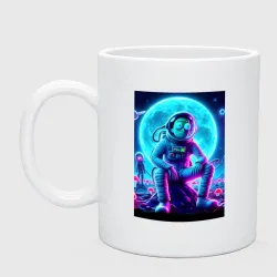 Кружка керамическая Rick and Morty on a neon planet - ai art fantasy