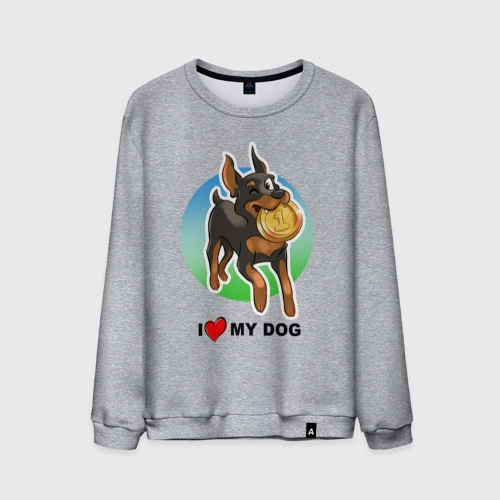 Мужской свитшот хлопок I love my dog