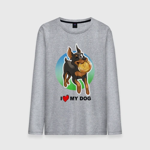 Мужской лонгслив хлопок I love my dog