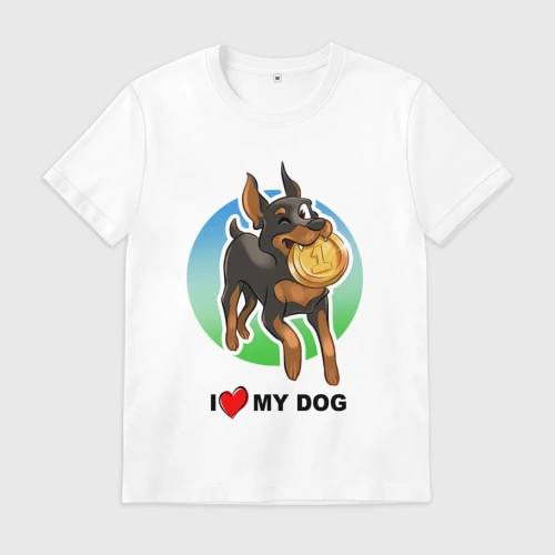 Мужская футболка хлопок I love my dog