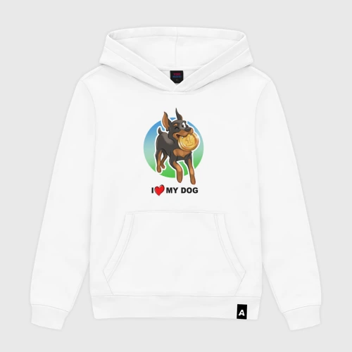Мужская толстовка хлопок I love my dog