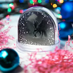 Игрушка Снежный шар Черный пегас  - фото 2