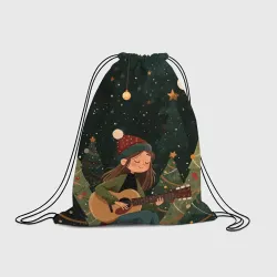 Рюкзак-мешок 3D Новогодняя гитаристка