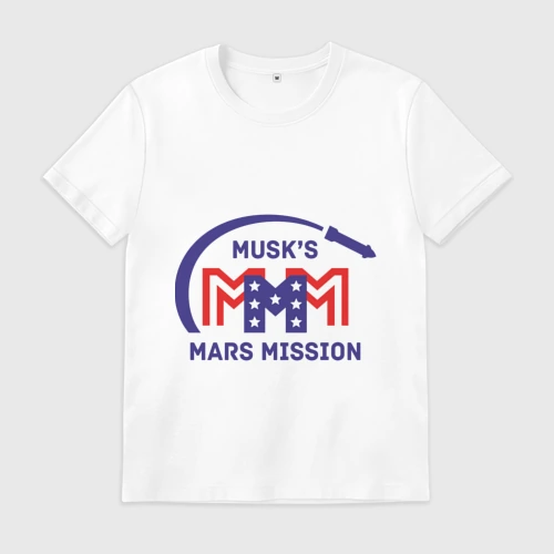 Мужская футболка хлопок Миссия на Марс Илона Маска
