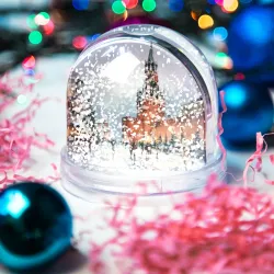 Игрушка Снежный шар Новогодний Кремль  - фото 4