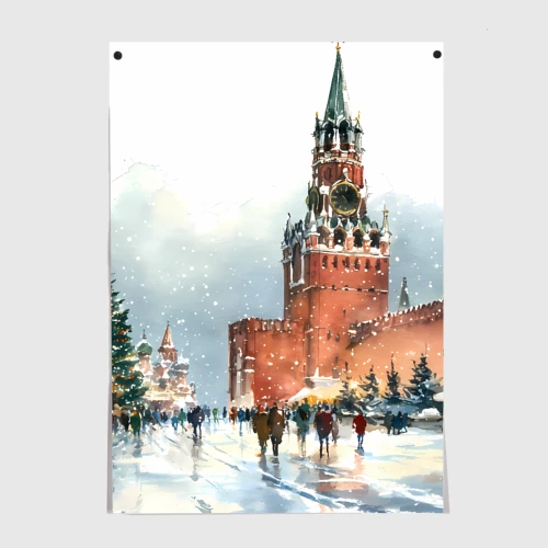Постер Новогодний Кремль 