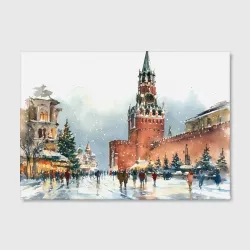 Холст прямоугольный Новогодний Кремль  - фото 2
