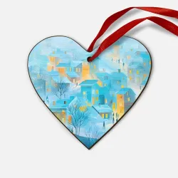 Деревянная игрушка Сердце Новогодние Московские домики