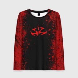 Женский лонгслив 3D Эмблема hitman на черном фоне