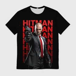 Мужская футболка 3D Хитман с пистолетом