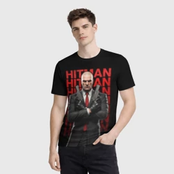 Мужская футболка 3D Хитман скрестив руки с пистолетами - фото 2