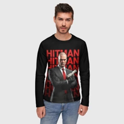 Мужской лонгслив 3D Хитман скрестив руки - фото 2