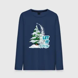Мужской лонгслив хлопок Let it snow - елка под снегом