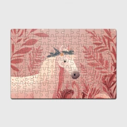 Головоломка Пазл магнитный 126 элементов Лошадка с новогодним венком