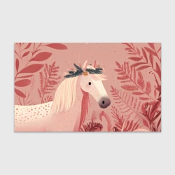 Бумага для упаковки 3D Лошадка с новогодним венком