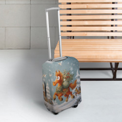 Чехол для чемодана 3D Новогодняя лошадка с большими глазами - фото 2