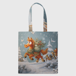 Шоппер 3D Новогодняя лошадка с большими глазами