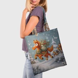 Шоппер 3D Новогодняя лошадка с большими глазами - фото 2