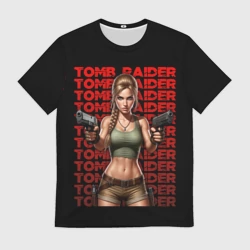 Мужская футболка 3D Лара с пистолетами