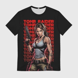 Мужская футболка 3D Лара с пушками в руках
