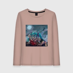 Женский лонгслив хлопок Halloween Miku zombie