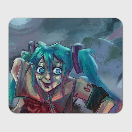 Прямоугольный коврик для мышки Halloween Miku zombie