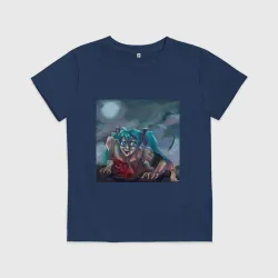 Детская футболка хлопок Halloween Miku zombie