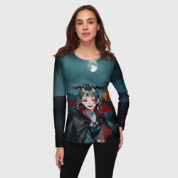 Женский лонгслив 3D Вампирша МаоМао - Монолог Фармацевта аниме Хэллоуин - фото 2