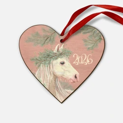 Деревянная игрушка Сердце 2026 белая лошадь