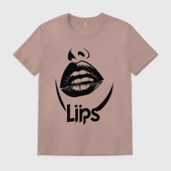 Мужская футболка хлопок Черные губы