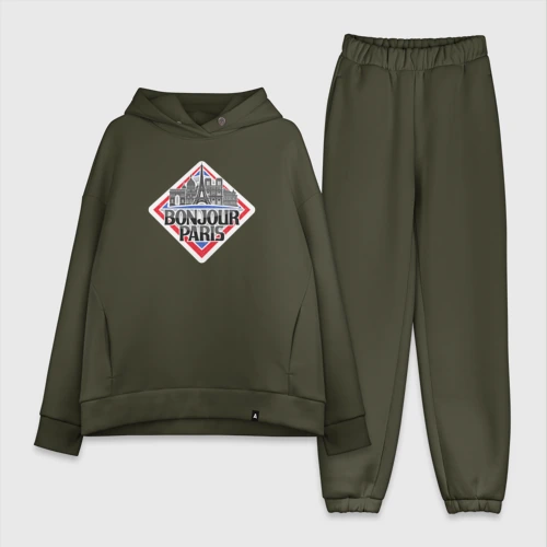 Женский костюм хлопок Oversize Привет Париж