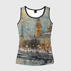 Женская майка 3D Новогодний салют в Питере