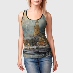 Женская майка 3D Новогодний салют в Питере - фото 2