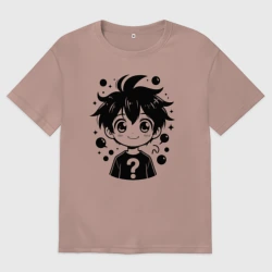 Женская футболка хлопок Oversize Тайна в аниме