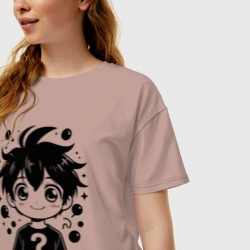 Женская футболка хлопок Oversize Тайна в аниме - фото 2