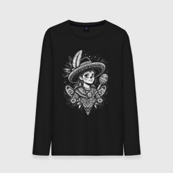 Мужской лонгслив хлопок Калавера Катрина душа Мексики