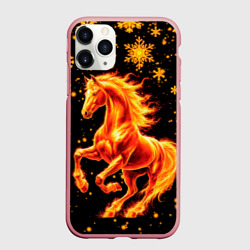 Чехол для iPhone 11 Pro Max матовый Пылающая лошадь