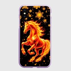 Чехол для iPhone XS Max матовый Пылающая лошадь