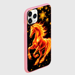 Чехол для iPhone 11 Pro Max матовый Пылающая лошадь - фото 2