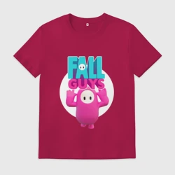 Мужская футболка хлопок Fall Guys - персонаж и лого