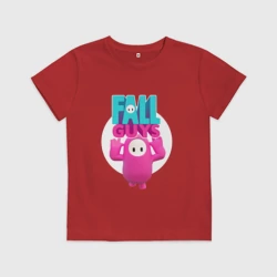 Детская футболка хлопок Fall Guys - персонаж и лого