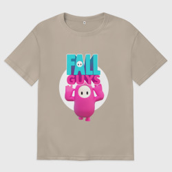 Женская футболка хлопок Oversize Fall Guys - персонаж и лого