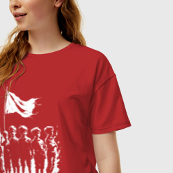 Женская футболка хлопок Oversize Юные хранители знамени - фото 2