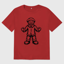 Женская футболка хлопок Oversize Пряничный джентльмен